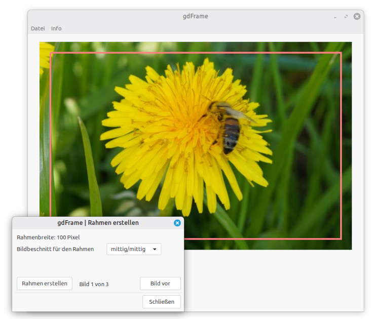Screenshot von gdFrame